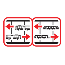 Bus Or Tram Route In Both Directions