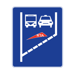 Bus Taxi Lane Begins