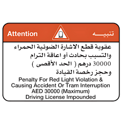 Tram Warning Do Not Break Red Light Signal