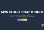 A graphic representing the AWS Cloud Practitioner certification
