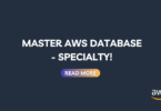 An image for a guide on the AWS Certified Database – Specialty (DBS-C01) exam, illustrating different database types (relational, NoSQL, data warehouse) managed and optimized on AWS.